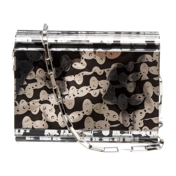 Jimmy Choo Black and Silver Acrylic Clutch - Picture 4 of 6